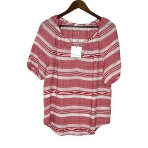 Beachlunchlounge NWT‎ Red and White Julieta Lightweight Blouse Size Medium
